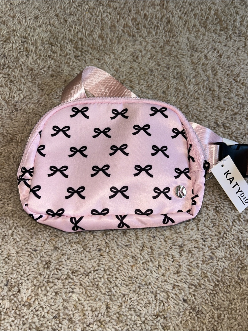Katydid Pink Bow Print Belt Bag - Accent